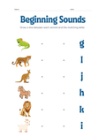 Match the Letter to Beginning Animal Sound G-L