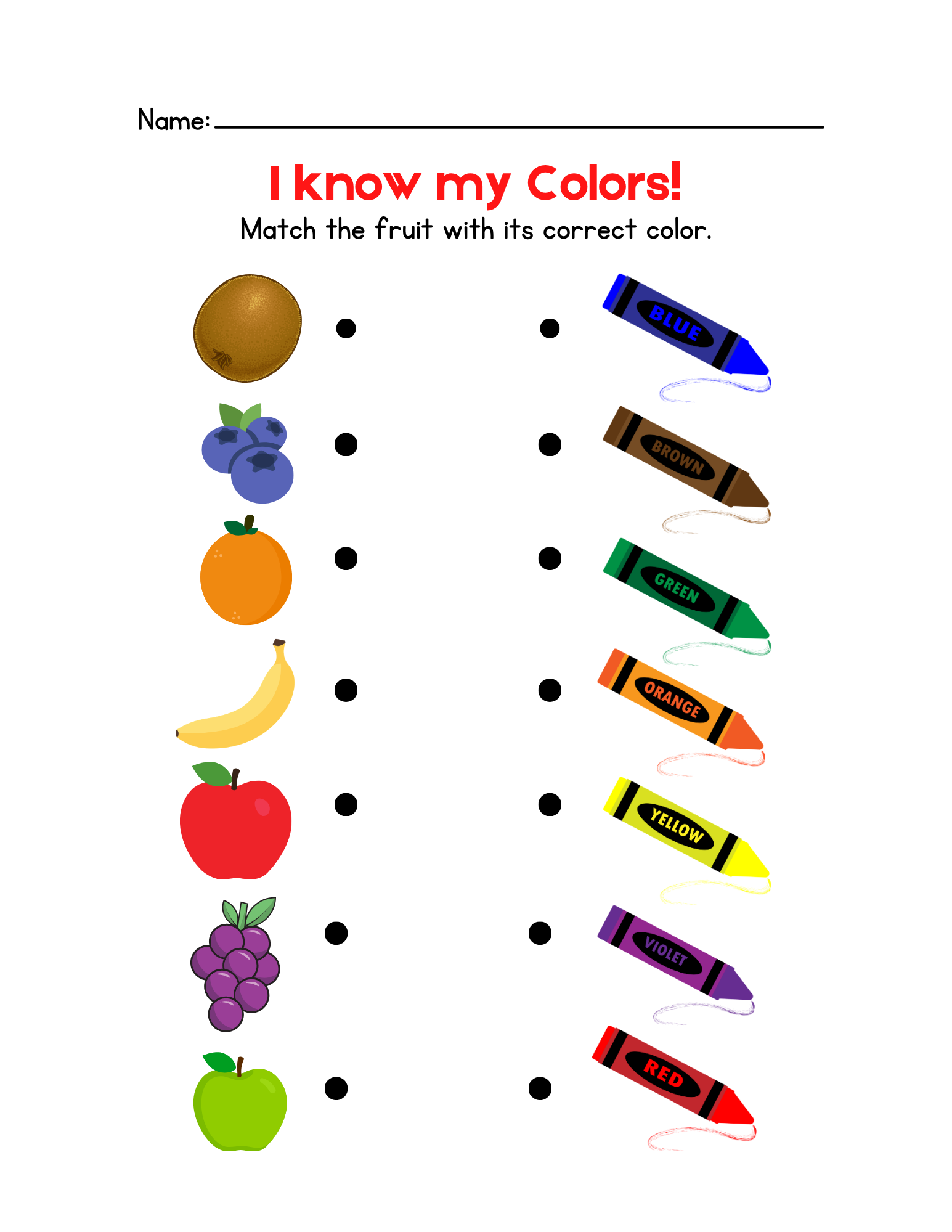 Match the Fruit to Color