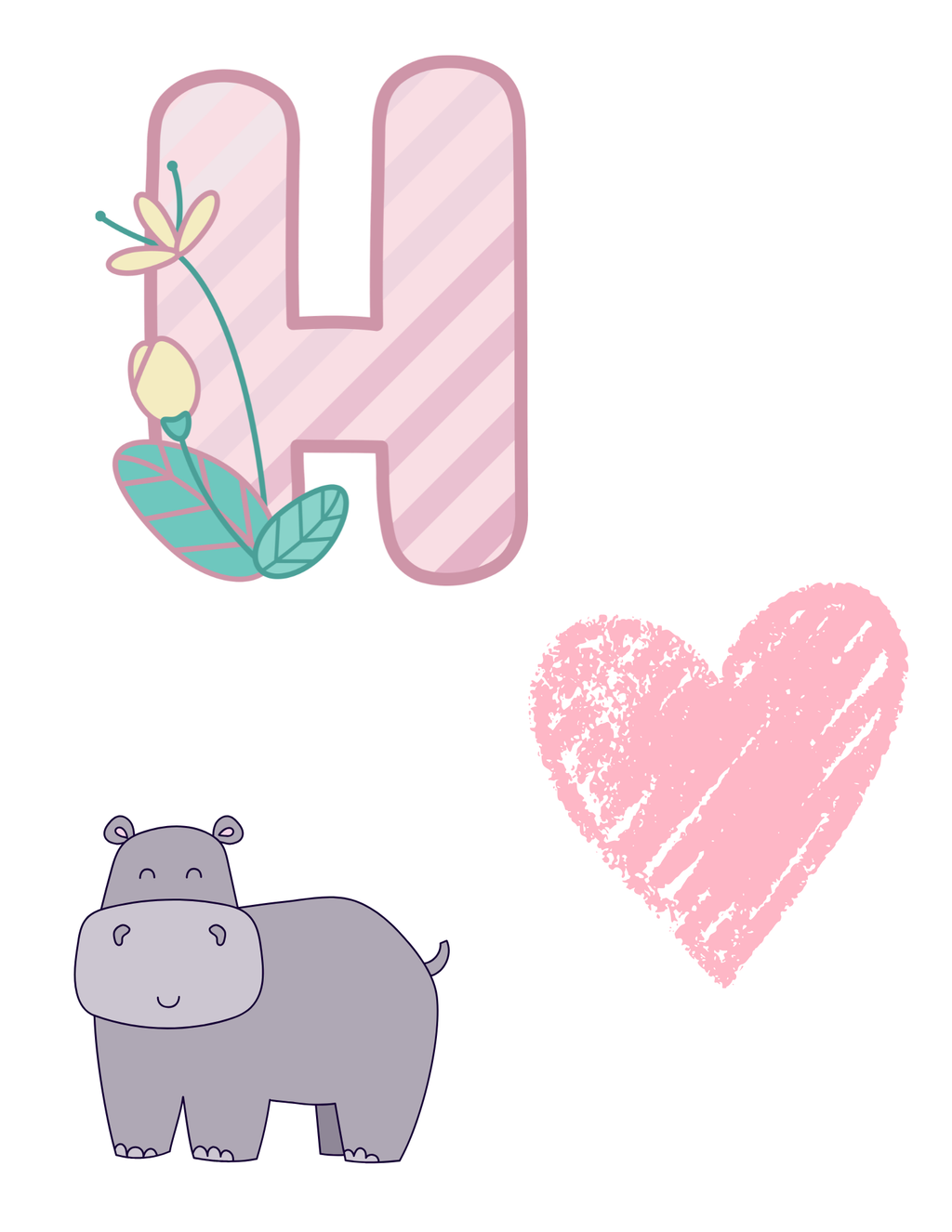 Toddler Journal: Letter H Worksheet