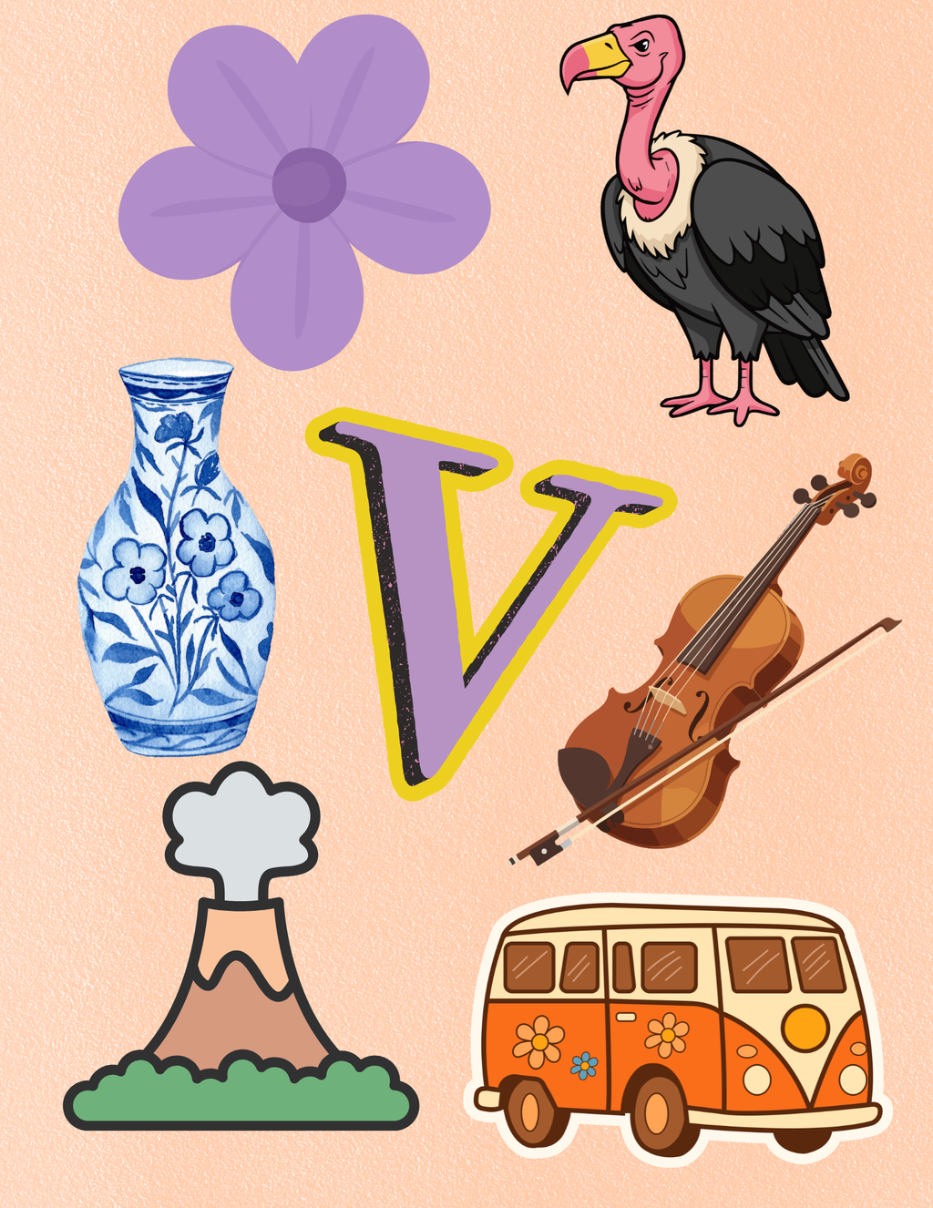 Toddler Journal: Letter V Worksheets