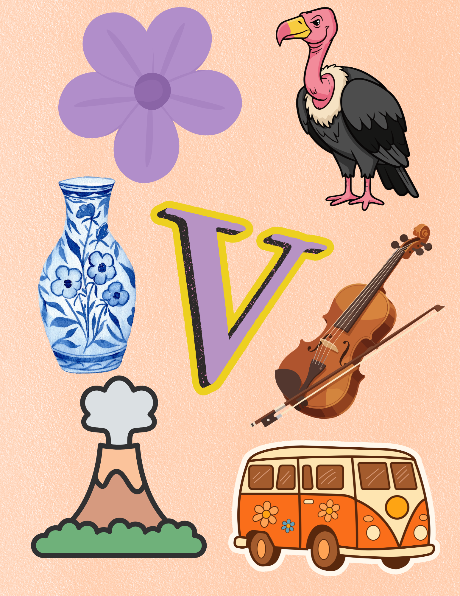 Toddler Journal: Letter V Worksheets