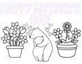 Mother's Day Coloring Page: Bear Hugging